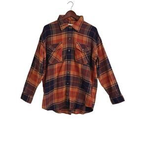 Natural Reflections Fireside Flannel
Button-Down Shirt Sz Large Plaid Shacket